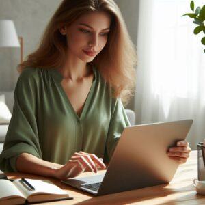 Woman browsing the internet